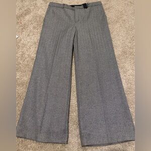 Banana Republic Black White Herringbone Wool Blend Trousers 16 NWT
